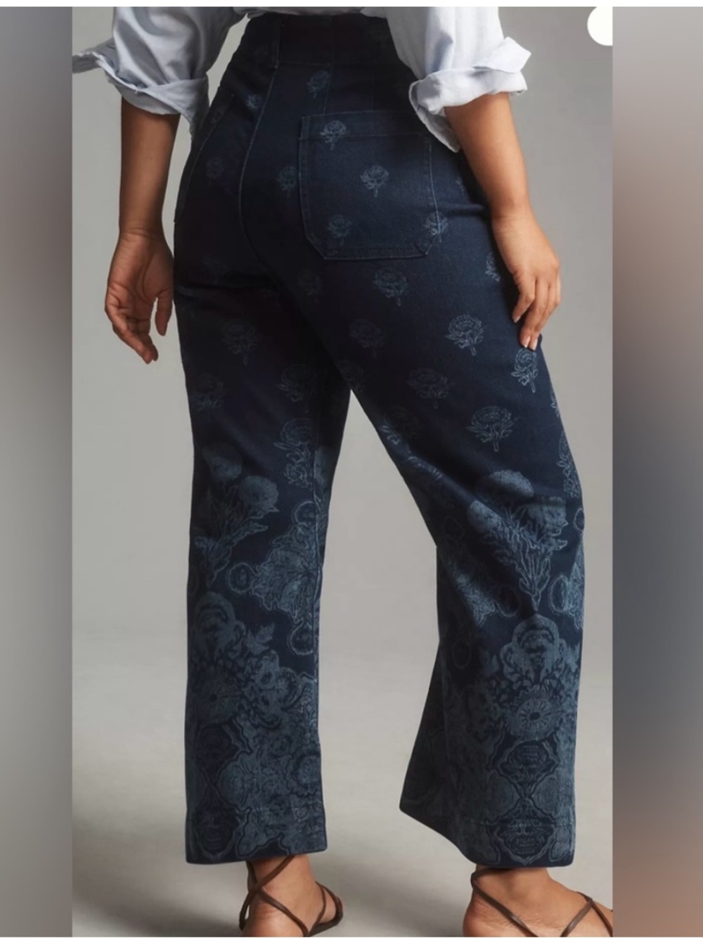 ANTHROPOLOGIE MAEVE THE COLETTE PRINTED WIDE LEG PANT SIZE 32 exc condition - Picture 2 of 8